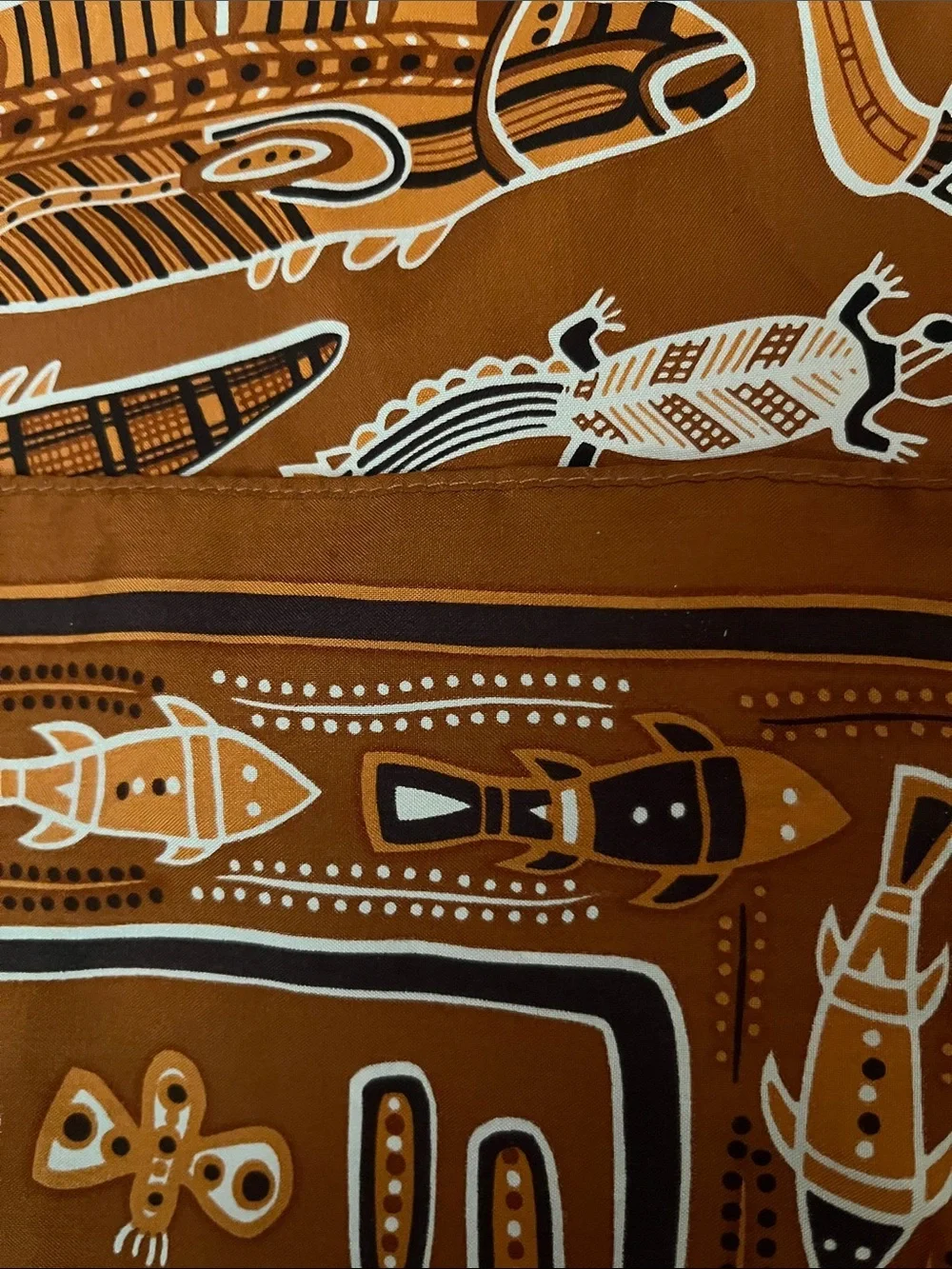Australian Aboriginal Art Scarf Brown